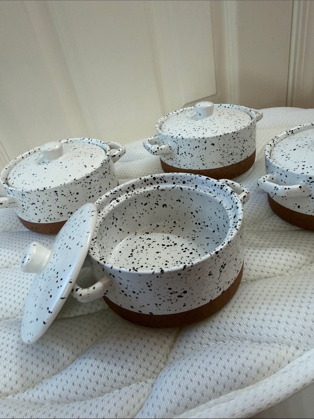 Dolly Speckled White and Brown Stoneware Casserole Dish Set (Set of 4) - Picture 5 of 8